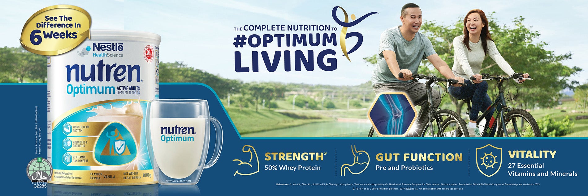 nutren, optimum, muscles, protein, probiotics, immunity